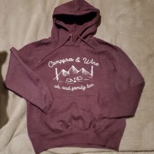 Womens Cozy Maroon Graphic Hoodie